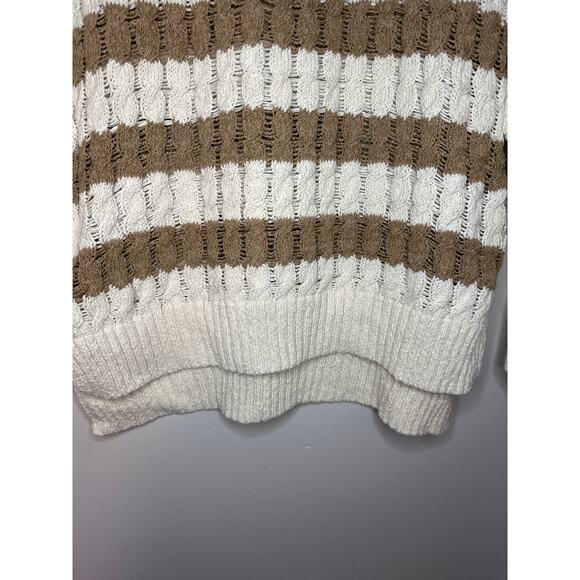 Anthropologie Pilcro NEW Cable Knit Sweater Striped Long Sleeve Size M Oversized - Picture 5 of 8